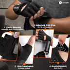 Simari Breathable Workout Gloves For Men Women, Padded Weight Lifting Gloves With Wrist Wraps Support, Full Palm Protection, Gri