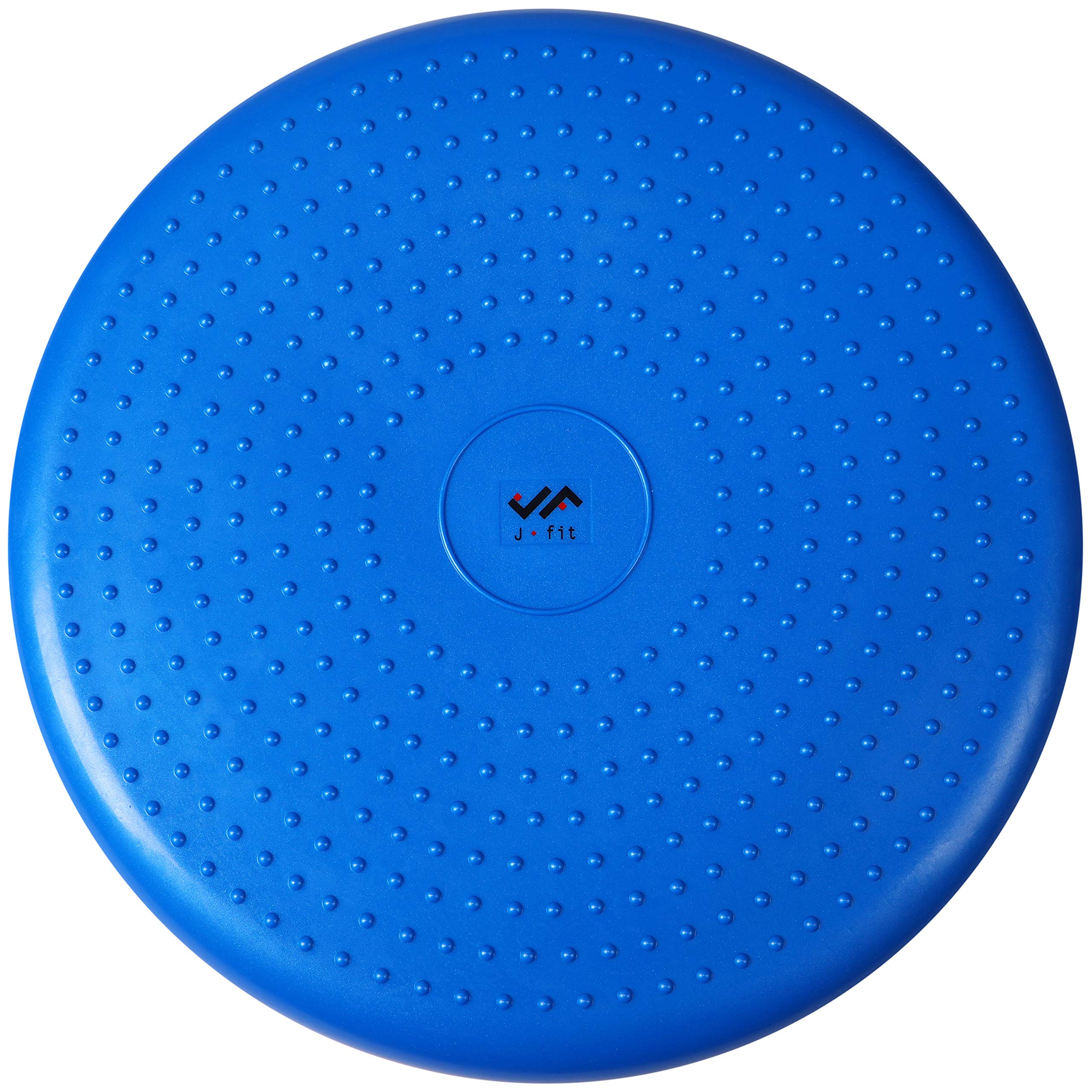 JFIT Inflatable Balance and Stability Disc - Large Yoga Wobble Cushion Trainer with Pump - Core Fitness and Workout Equipment Di