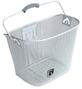 BIRIA Bicycle Basket with Bracket White, Front Quick Release Basket, Removable, Wire Mesh Bicycle Basket, fit Handlebar Size 25.