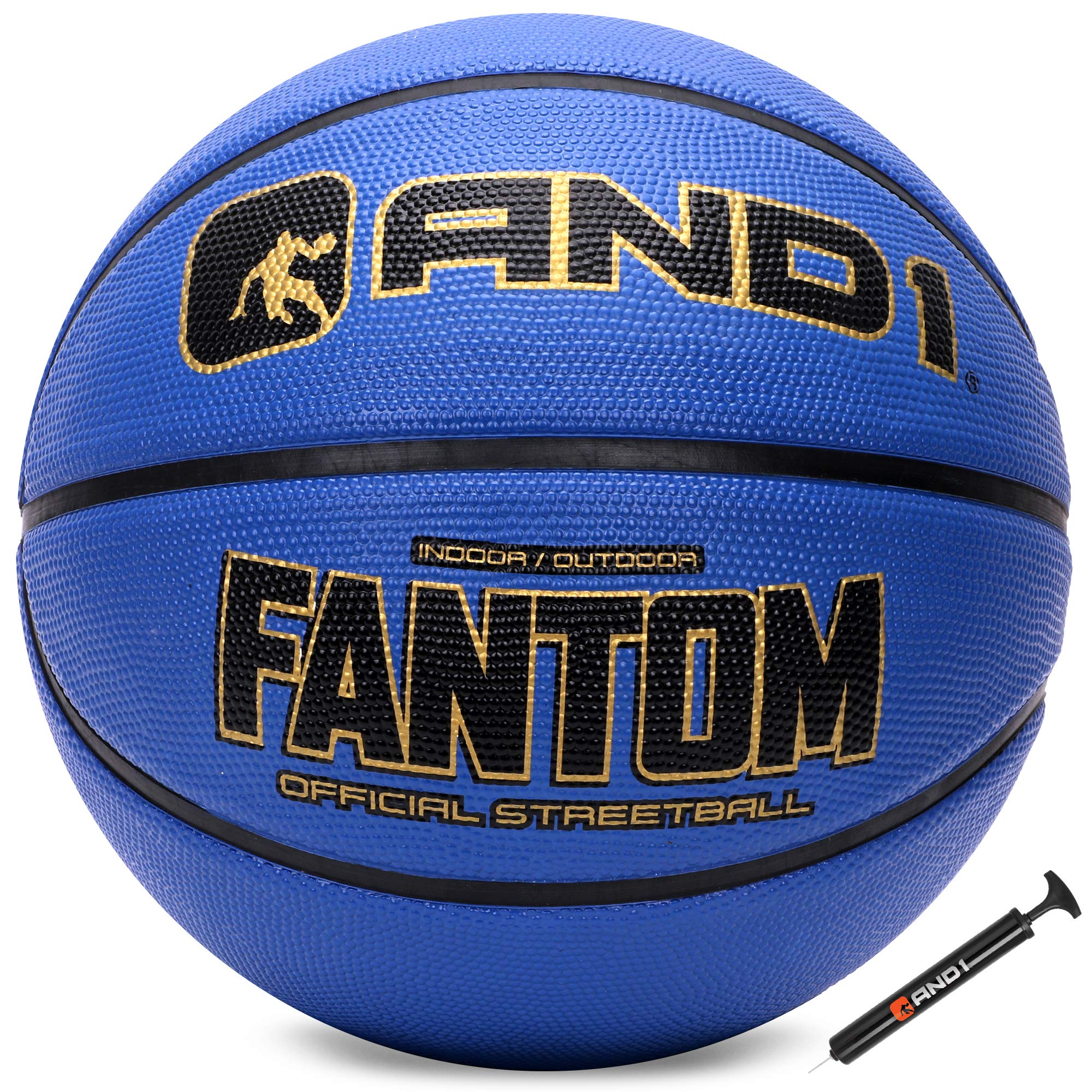AND1 Fantom Rubber Basketball: Official Regulation Size 7 (29.5 inches) Rubber Basketball - Deep Channel Construction Streetball