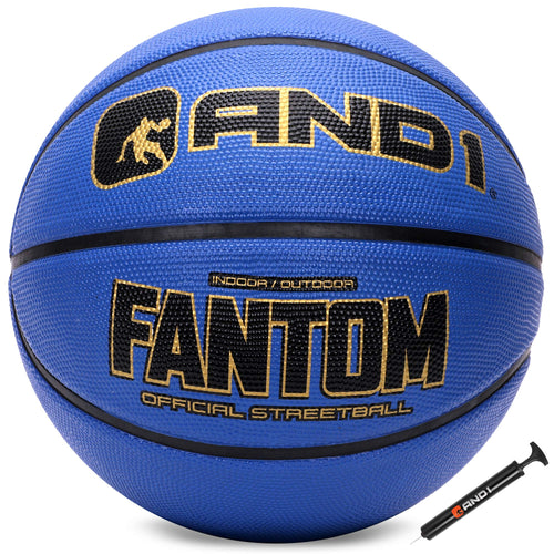 AND1 Fantom Rubber Basketball: Official Regulation Size 7 (29.5 inches) Rubber Basketball - Deep Channel Construction Streetball