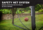 Silverback Basketball Yard Guard Defensive Net System Rebounder With Foldable Net And Arms Into Pole , White/Black, Large