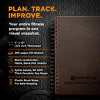Saltwrap Daily Fitness Planner - Gym Workout Training Log, Weightlifting Exercise Journal, And Food/Diet Tracker - Daily And Wee
