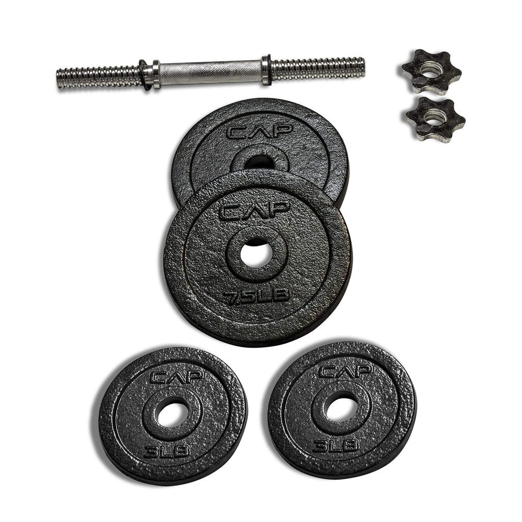 Cap Barbell Standard Adjustable Dumbbell, 25 Pounds, Chrome (Rsw2-025T)