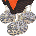 Kenning 20 Pcs Best Costume Halloween Medals 2 Bronzy Costume Contest Award Medals with Neck Ribbon Colorful Mask Pumpkin Ghost 