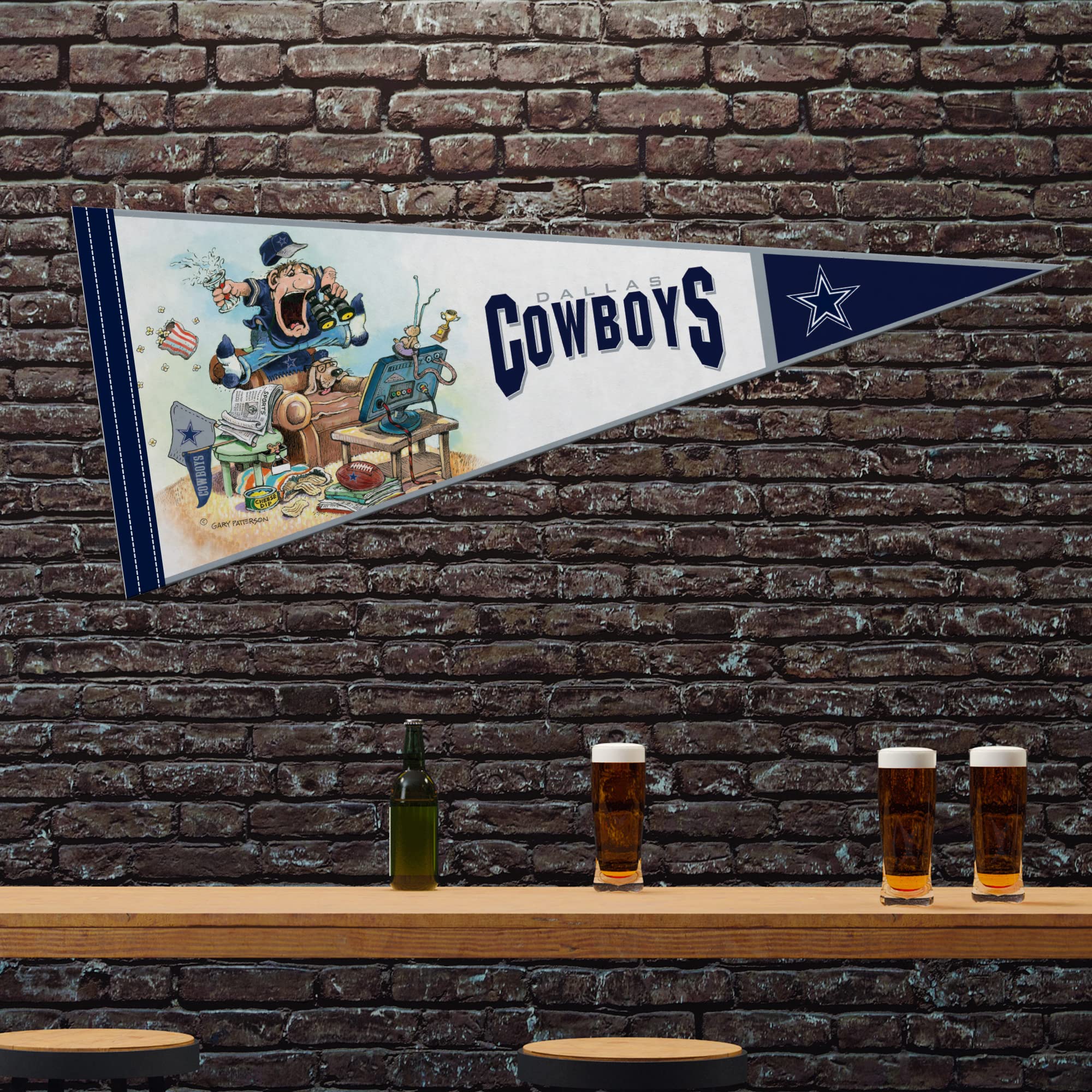 Rico Industries Nfl Football Dallas Cowboys ''The Fan'' By Gary Patterson 12'' X 30'' Felt Wall D  Cor Pennant - Great For Home/