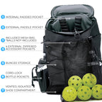 Athletico 35L Pickleball Backpack - Pickleball Bags For Men Or Women Includes Pickleball Ball Holder (Black)