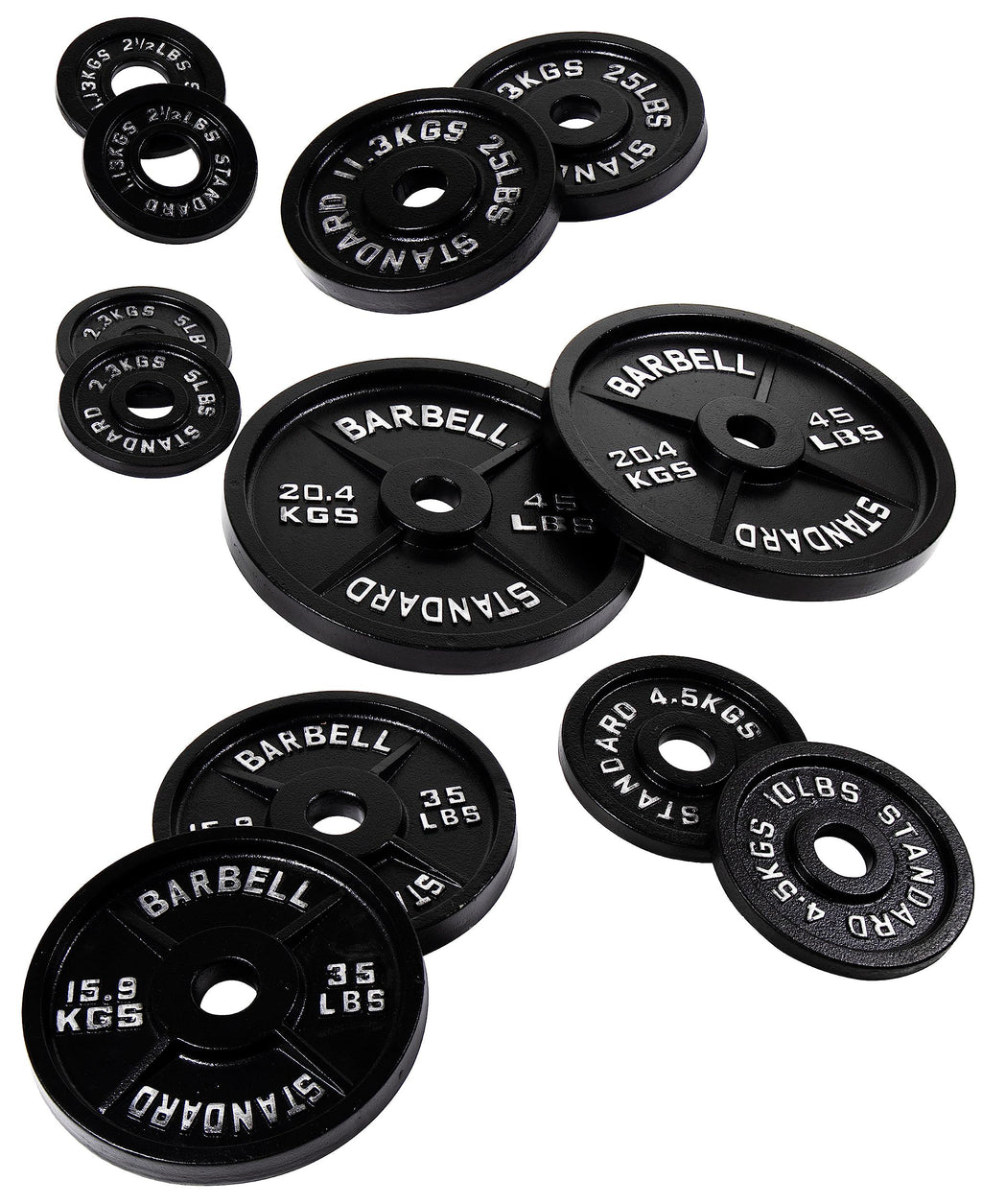 Fitvids Olympic 2-Inch Cast Iron Plate Weight Plate For Strength Training And Weightlifting, Vintage Style, 35Lb Pair