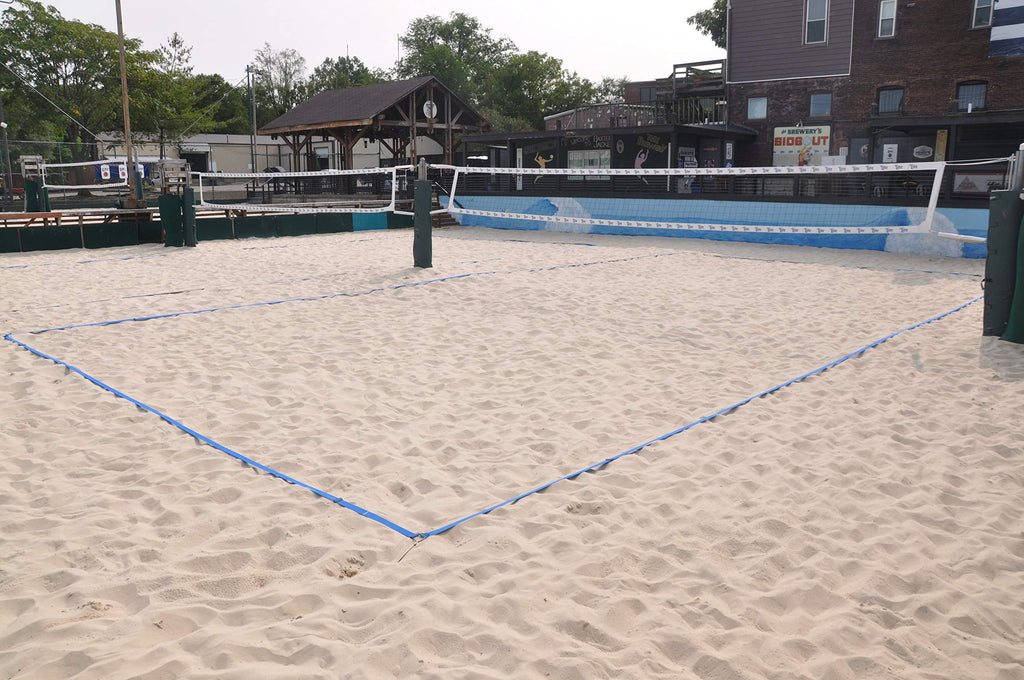Tandem Sport Volleyball Court Lines - 2'' Blue Webbed Volleyball Court Lines - Volleyball Lines For Regulation Size Or Short Cou