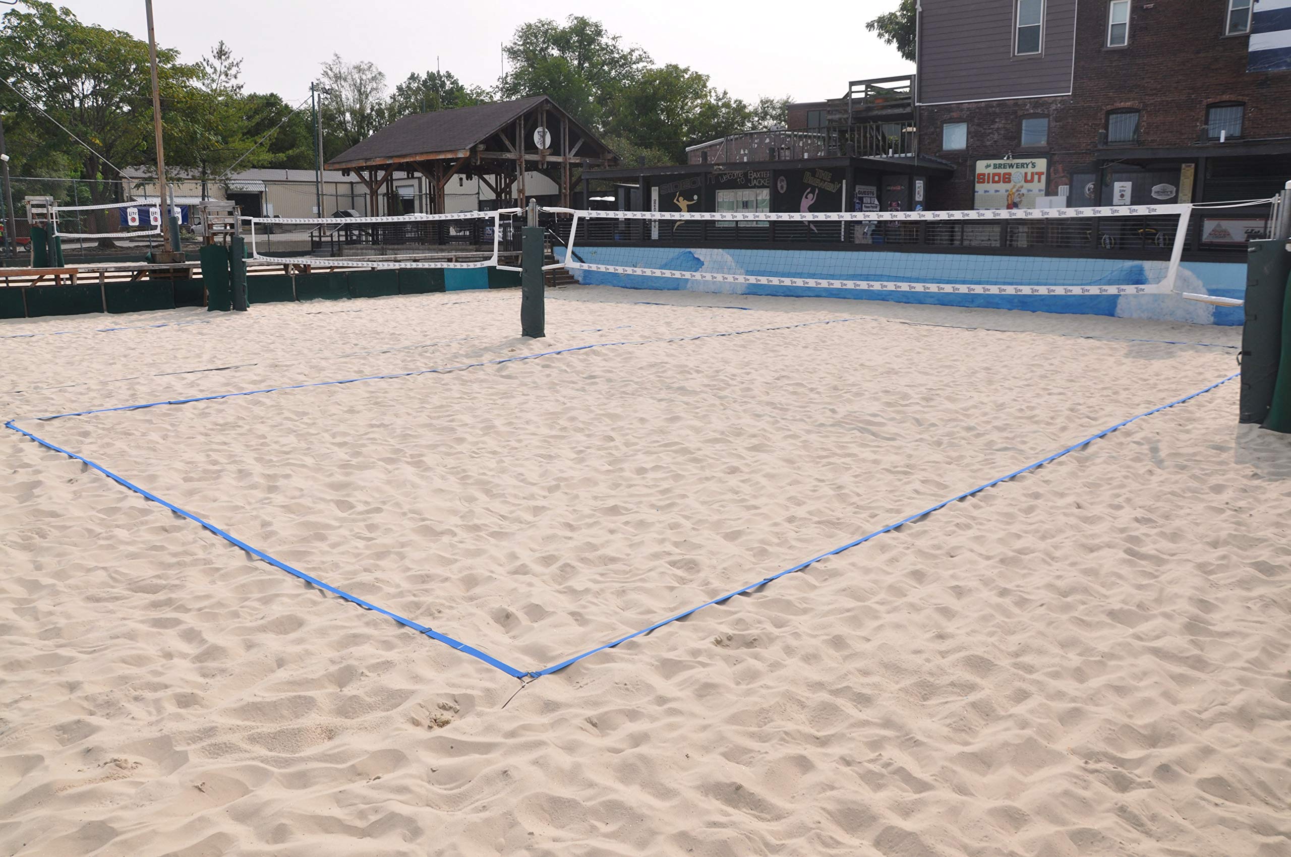 Tandem Sport Volleyball Court Lines - 2'' Blue Webbed Volleyball Court Lines - Volleyball Lines For Regulation Size Or Short Cou