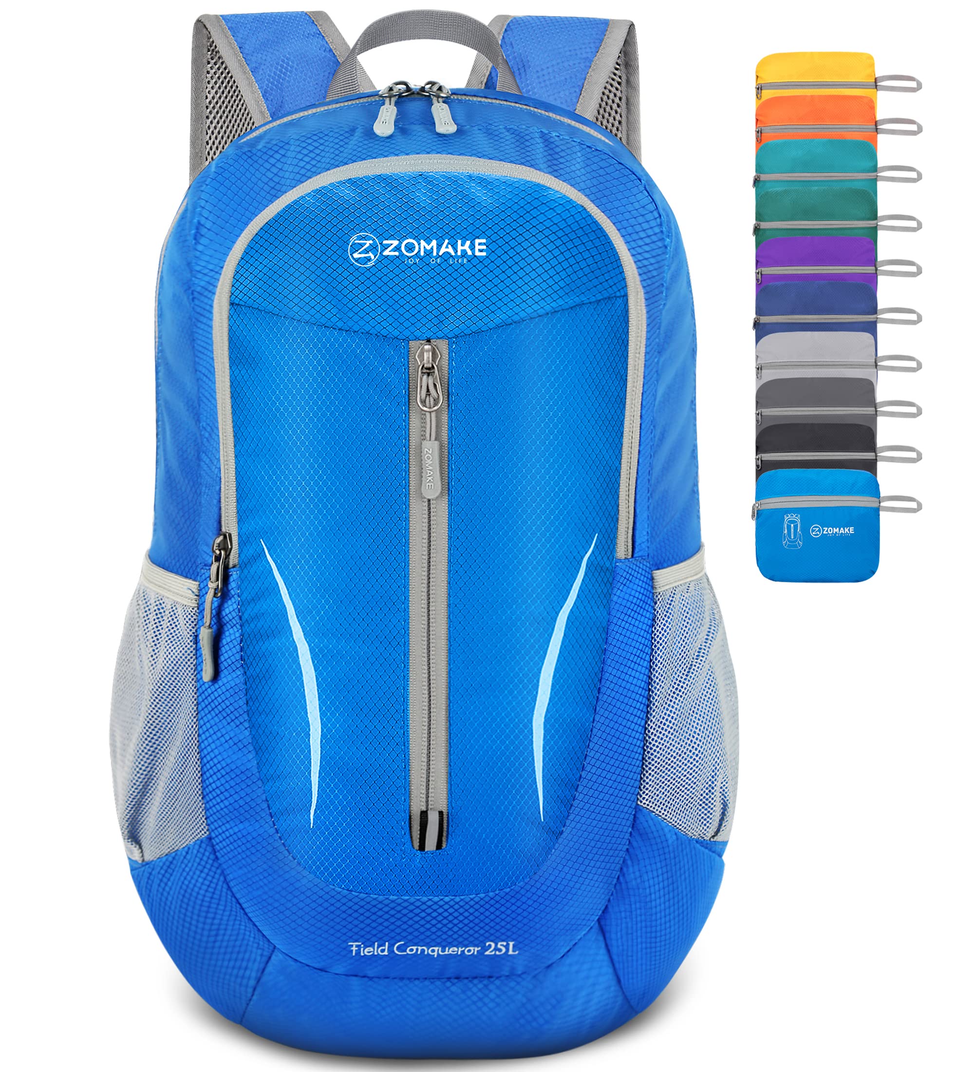 ZOMAKE Ultra Lightweight Packable Backpack 25L, Foldable Hiking Backpacks Water Resistant Small Folding Daypack for Travel(Dark 