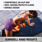 Spri Dumbbells Hand Weights Set Of 2 - 4 Lb Vinyl Coated Exercise & Fitness Dumbbell For Home Gym Equipment Workouts Strength Tr