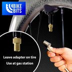 Bike Bits Brass Presta Valve Adapter - Convert Presta To Schrader - Inflate Tire Using Standard Bike Pump Or Air Compressor (4 P
