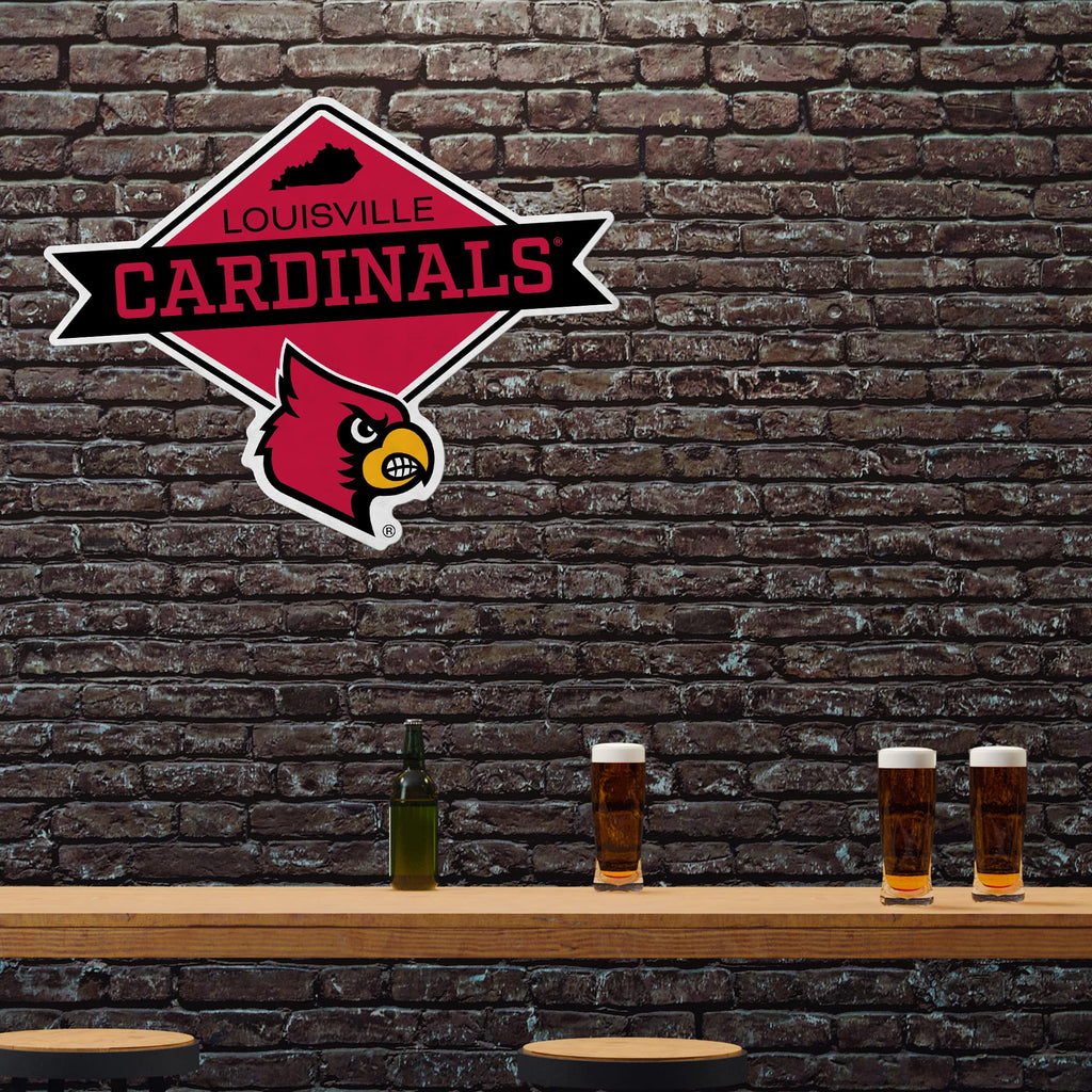Rico Industries Ncaa Louisville Cardinals Distressed Shape Cut Pennant - Home And Living Room D  Cor - Soft Felt Ez To Hang,20.5