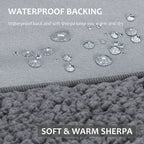 Tirrinia Outdoors Waterproof Blanket, 59      X 79       Sherpa Fleece Stadium Windproof Throw Mat For Boat, Traveling, Camping,