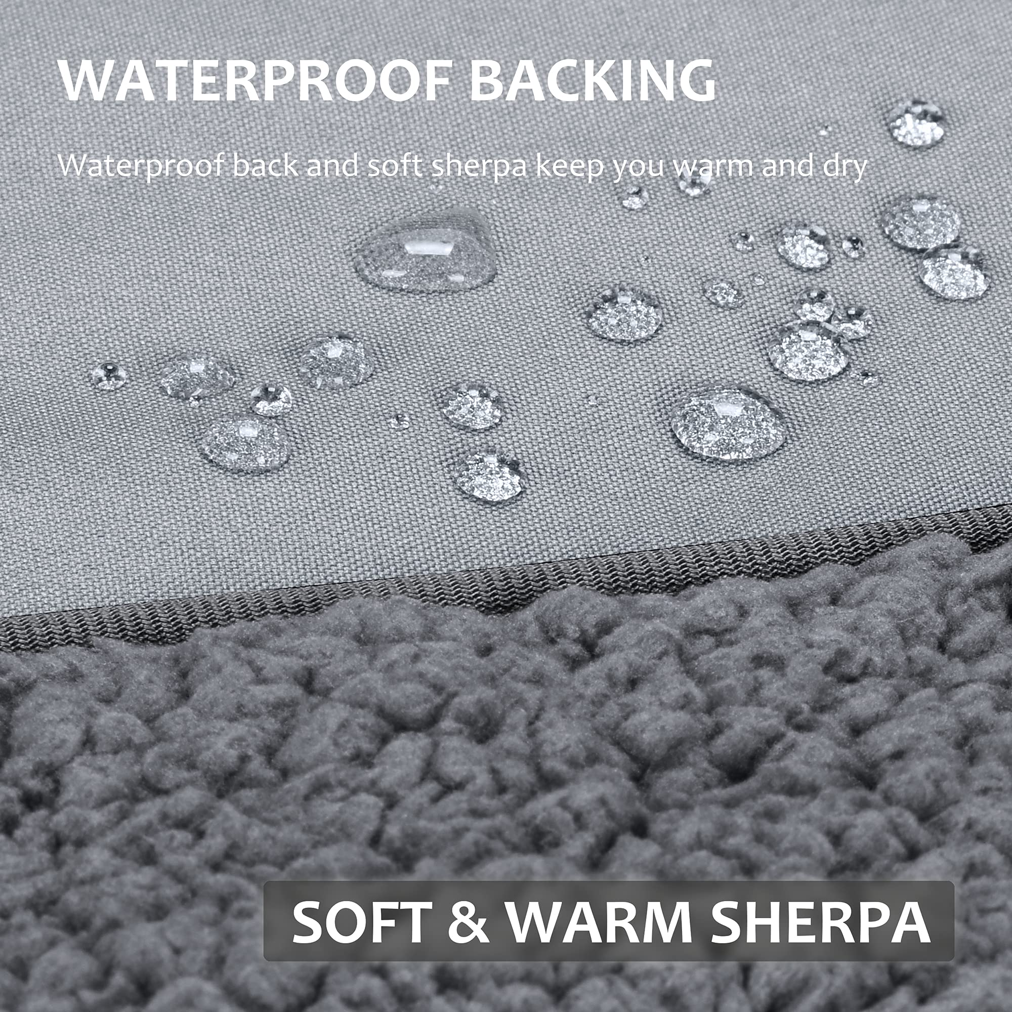 Tirrinia Outdoors Waterproof Blanket, 59      X 79       Sherpa Fleece Stadium Windproof Throw Mat For Boat, Traveling, Camping,