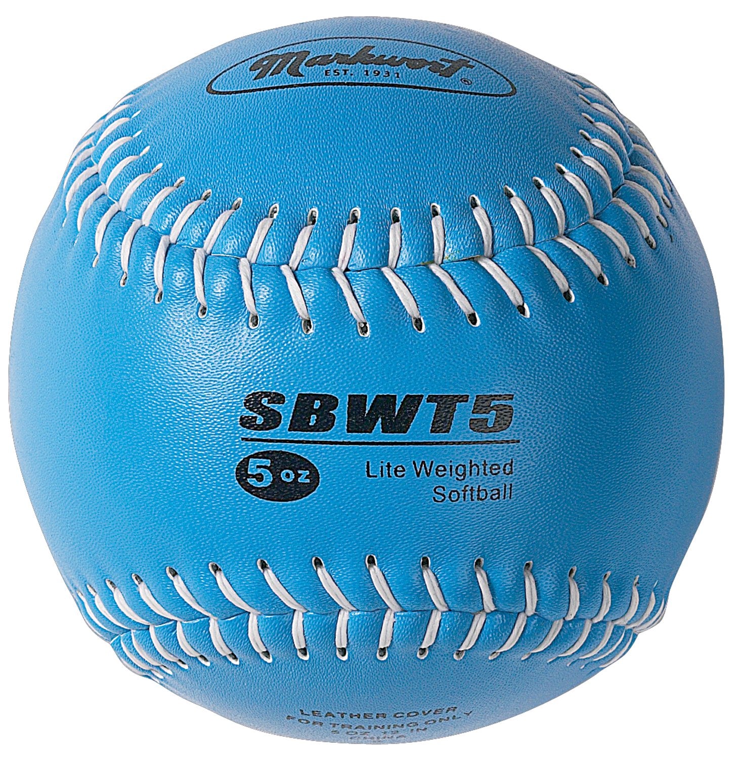 Markwort Weighted 12-Inch Softball-Leather Cover, Blue