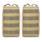 Tacticool 2 Pack Molle Pouches - Tactical Compact Water-Resistant Edc Pouch (2 Pack-Tan)