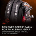 Onix Pickleball Durable Backpack Is Designed To Carry Paddles, Balls, Apparel, And Water Bottles