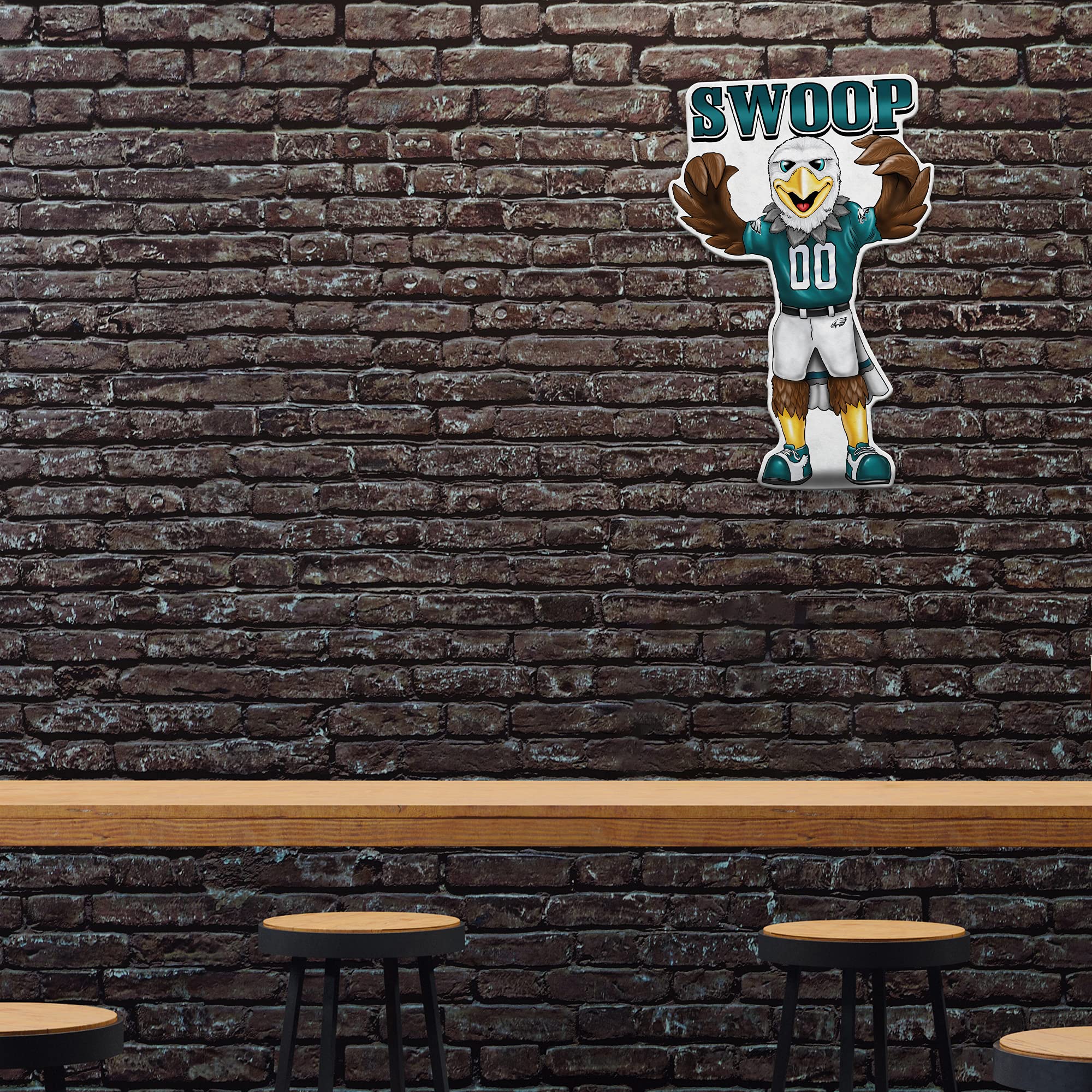 Rico Industries Nfl Philadelphia Eagles Mascot Shape Cut Pennant - Home And Living Room D  Cor - Soft Felt Ez To Hang 18X0.10X18