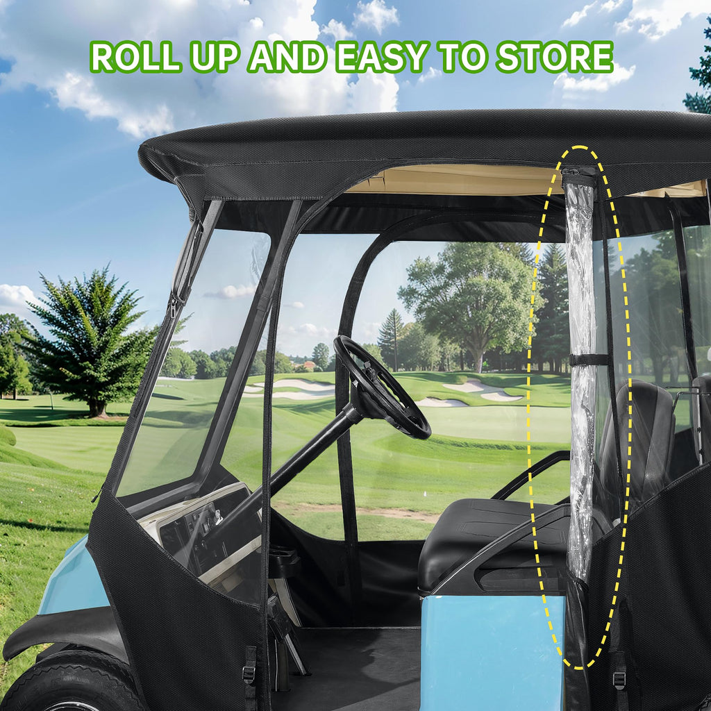 10L0L 4-Passengers Golf Cart Driving Enclosure For Club Car Precedent, Clear Window Rain Cover All Weather Waterproof Windproof