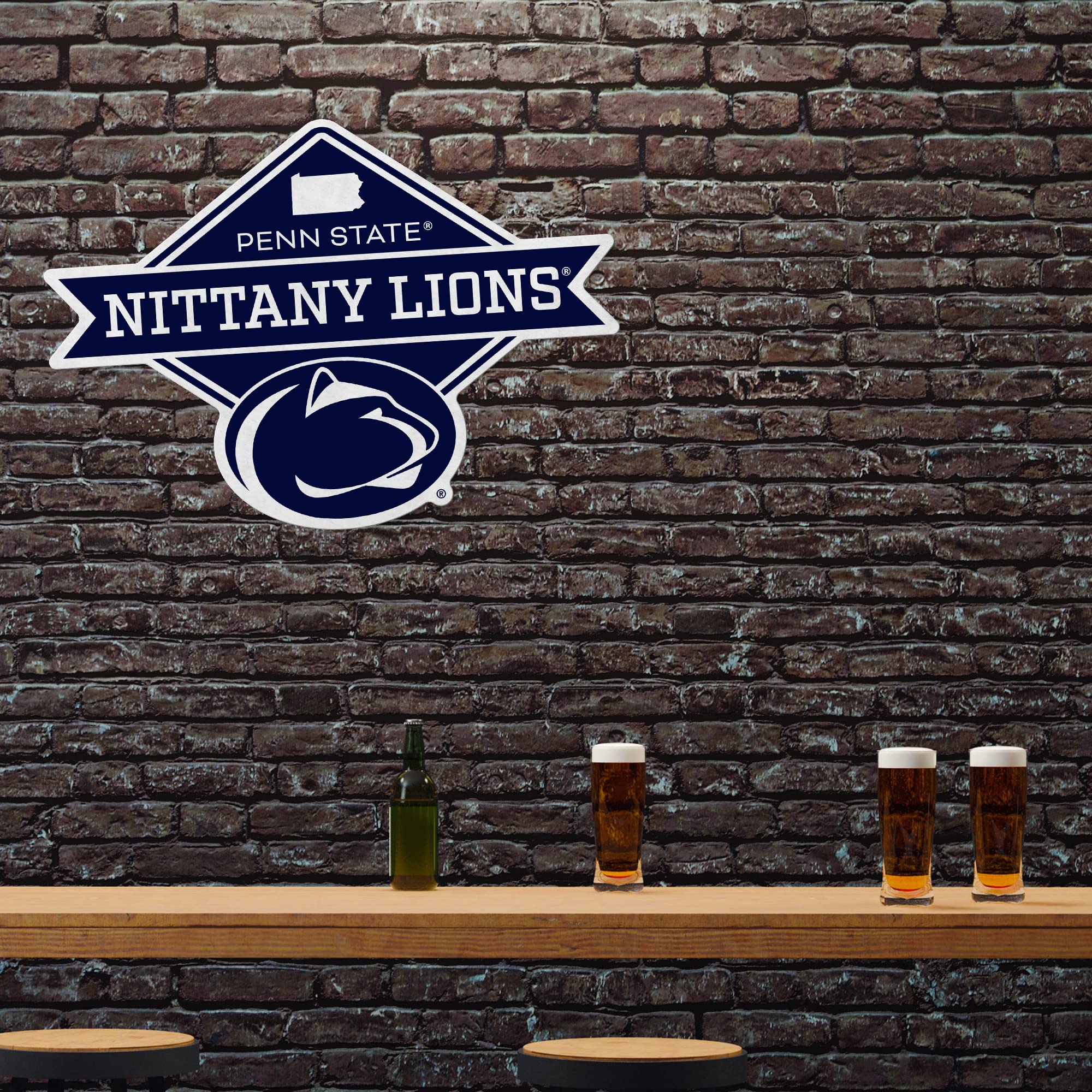 Rico Industries Ncaa Penn State Nittany Lions Diamond Shape Cut Pennant - Home And Living Room D  Cor - Soft Felt Ez To Hang