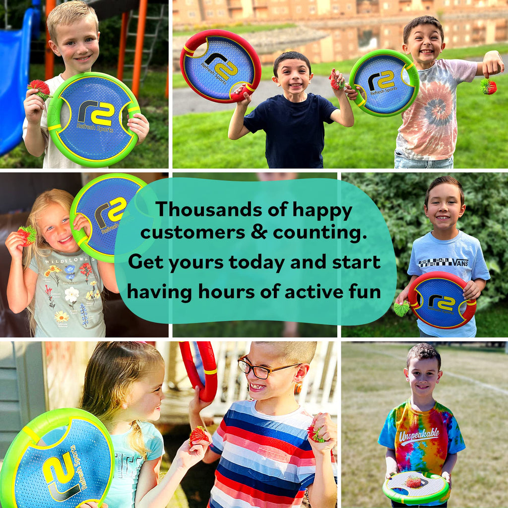 Fun Bouncy Paddle & Stringy Ball Toss & Catch Game - Easy To Use For Kids All Ages - Also Works As Frisbee - Easter Basket Stuff