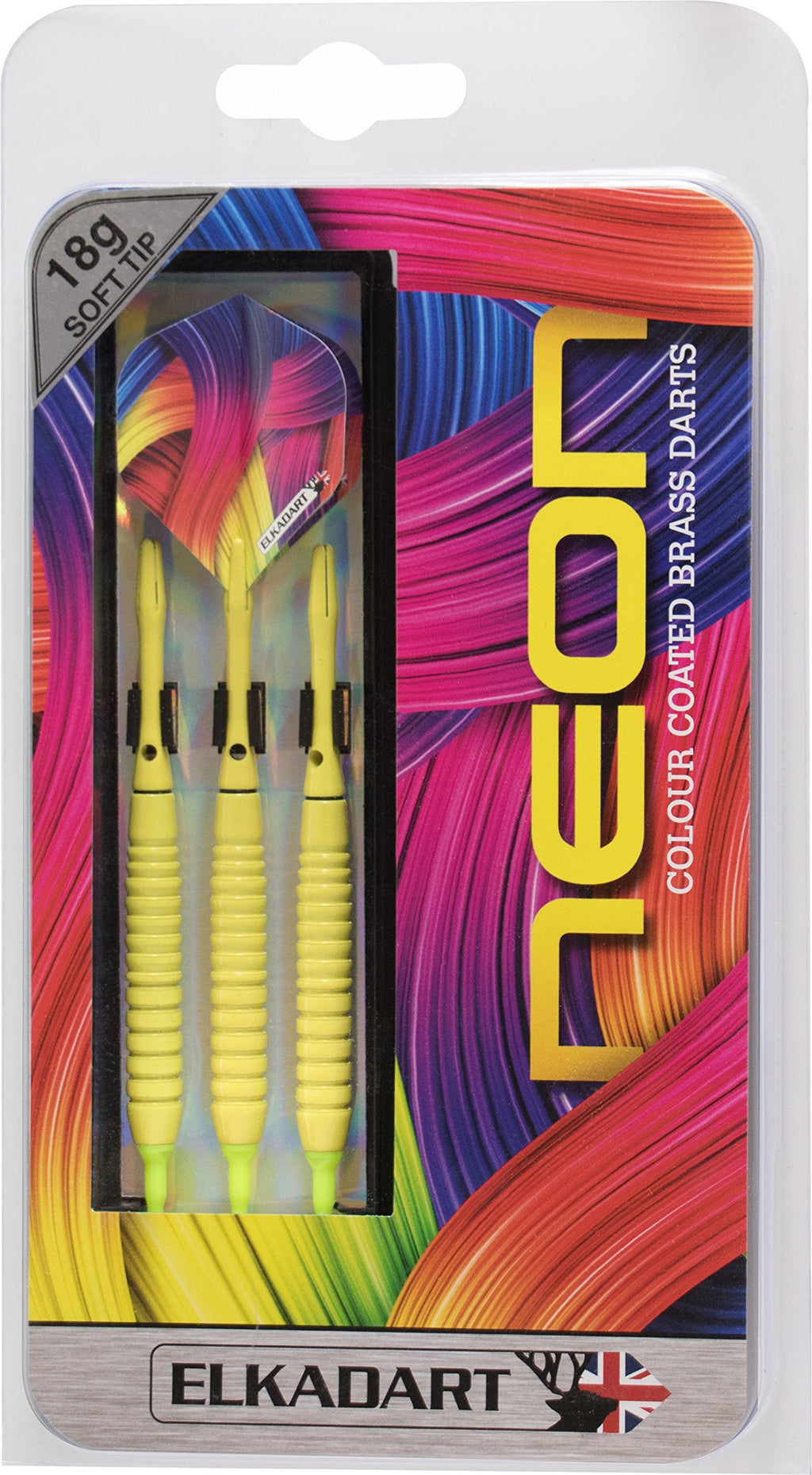 Elkadart Neon Soft Tip Darts With Storage/Travel Case, Yellow, 18 Grams