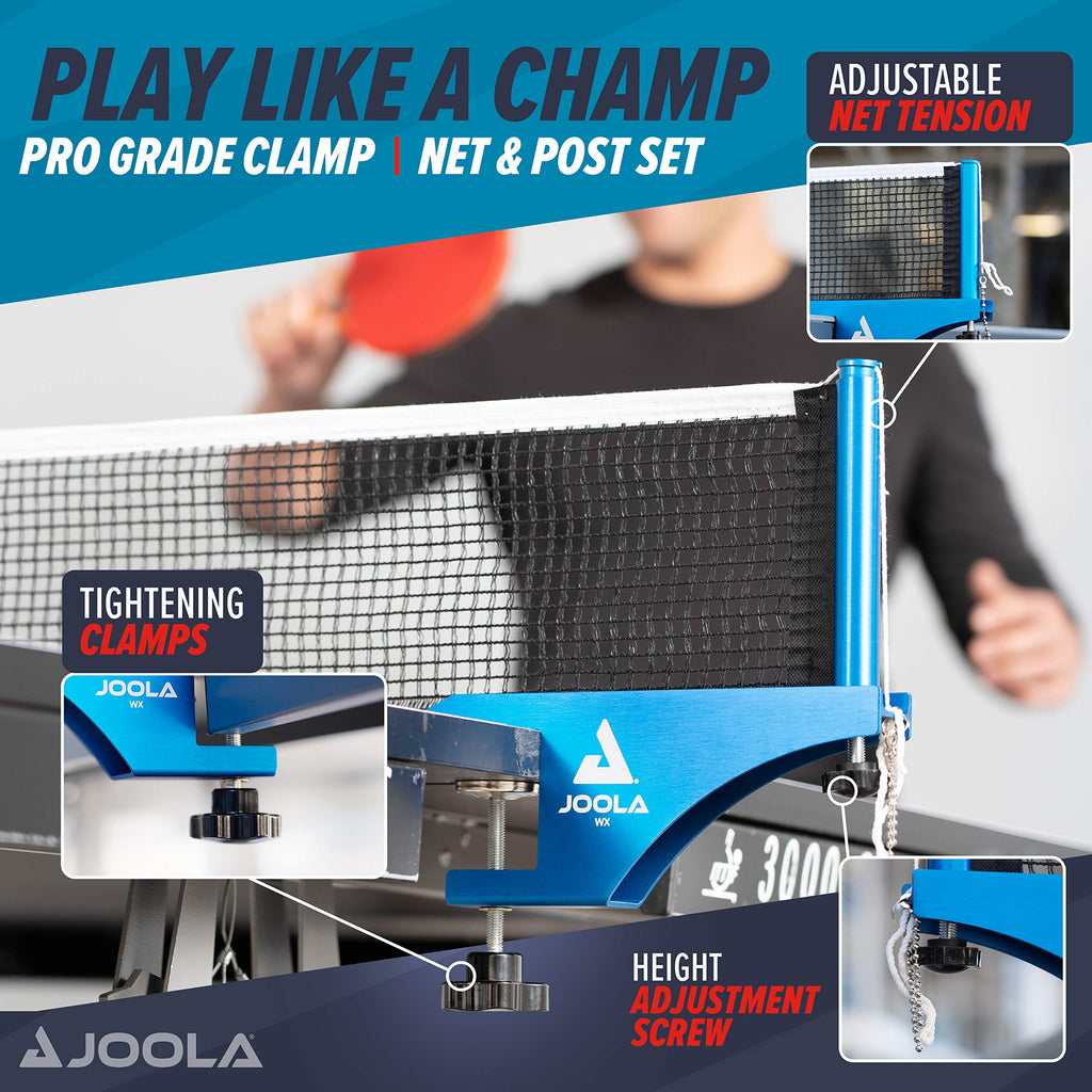 Joola Professional Grade Wx Aluminum Indoor & Outdoor Table Tennis Net And Post Set - Quick Setup - 72In Regulation Ping Pong Ne