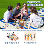 Poedist Extra Large Picnic Blanket Waterproof,80X 80Foldable Machine Washable Beach Blanket,Outdoor Blanket For 6-8 Adults,Suita
