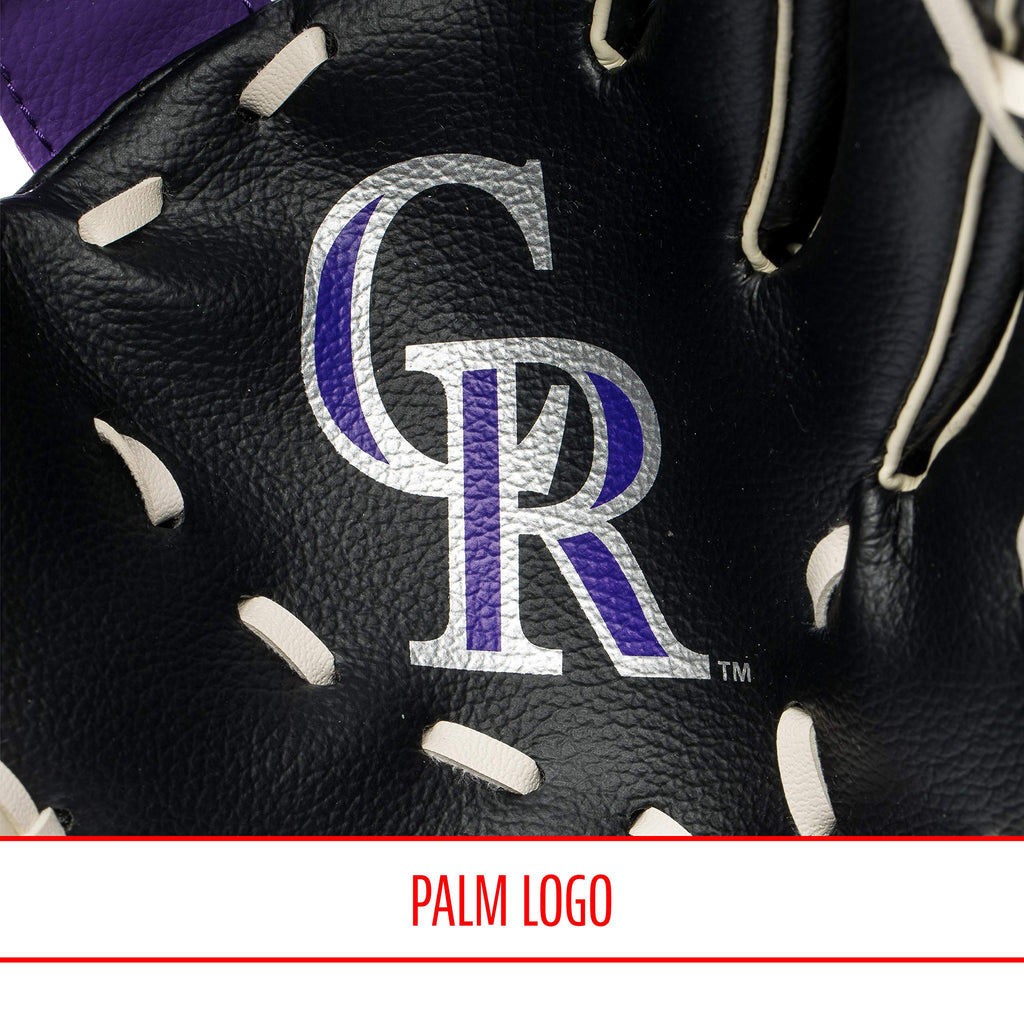 Franklin Sports Mlb Youth Teeball Glove + Foam Ball Set - Kids Colorado Rockies Baseball + Teeball Mitt And Ball - Perfect First