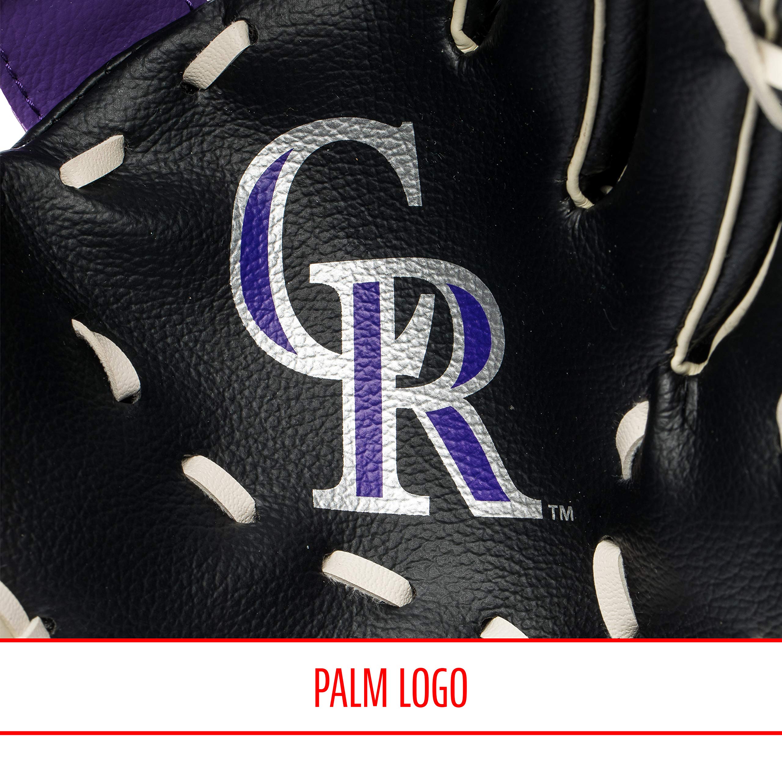 Franklin Sports Mlb Youth Teeball Glove + Foam Ball Set - Kids Colorado Rockies Baseball + Teeball Mitt And Ball - Perfect First