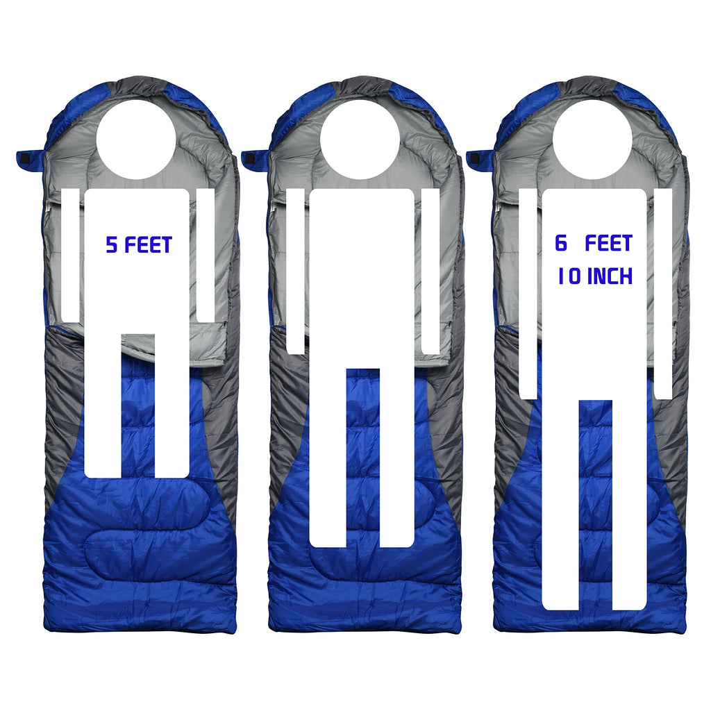 0 Degree Winter Sleeping Bags For Adults Camping (350Gsm) -Temp Range (5F - 32F) Portable Waterproof Compression Sack- For Big A