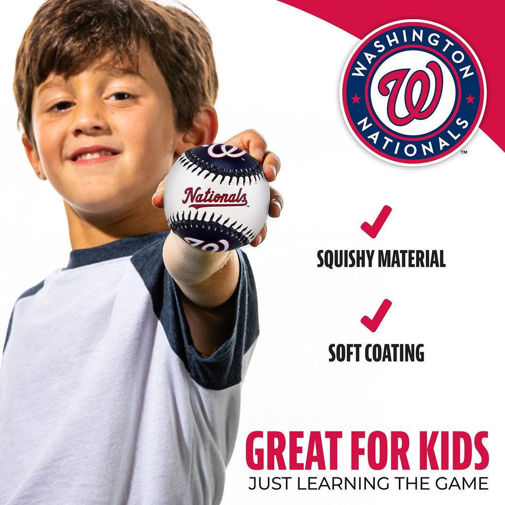 Franklin Sports Washington Nationals Mlb Team Baseball - Mlb Team Logo Soft Baseballs - Toy Baseball For Kids - Great Decoration