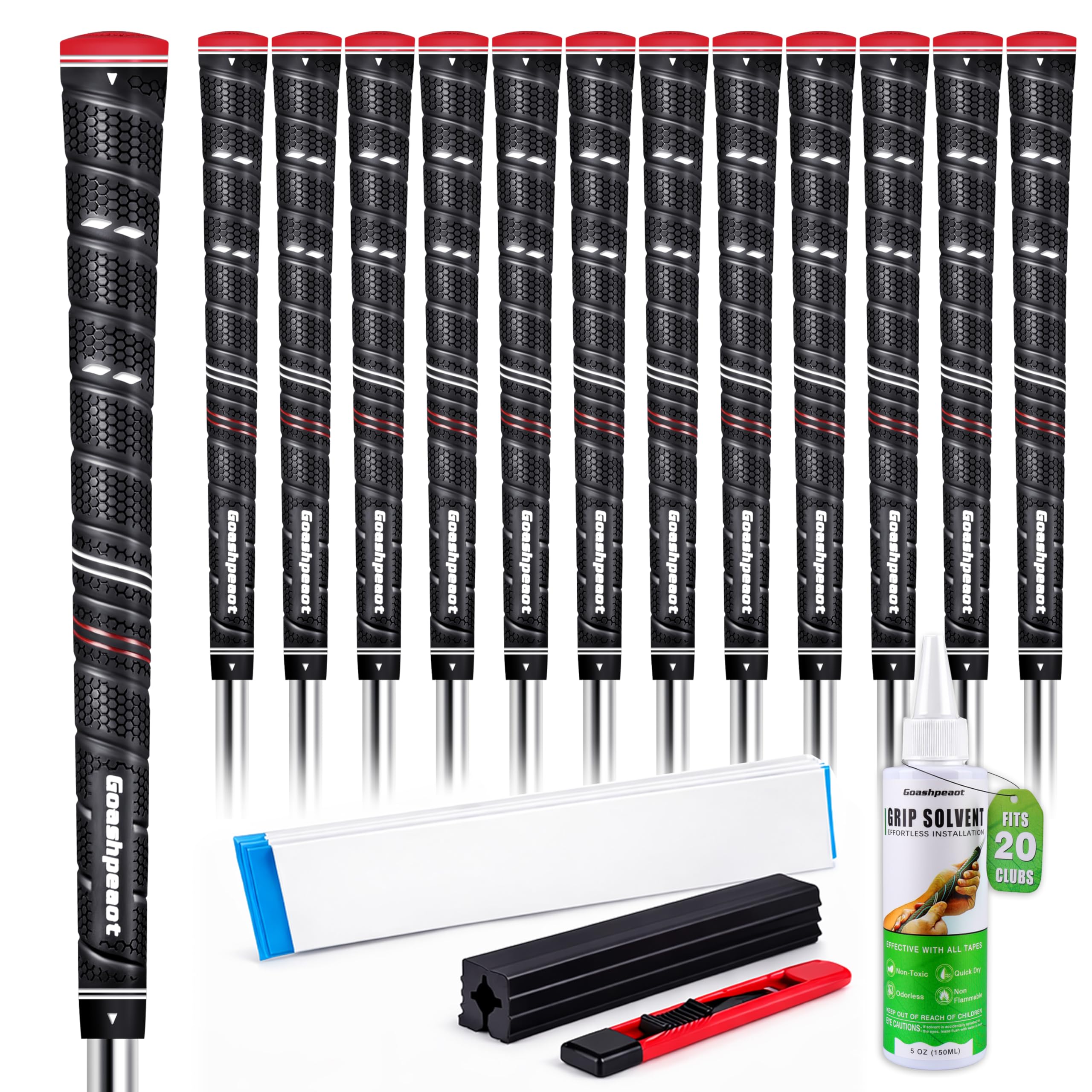 Goashpeaot Wrap Golf Grips 13 Pack with Golf Grip Kit ,Golf Club Grips Outstanding Tackiness and Advanced Surface Texture Enhanc