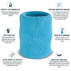 Suddora 4 Inch Arm Sweatbands - Thick Cotton Armbands For Gymnastics, Basketball, Tennis, Football (Neon Blue)