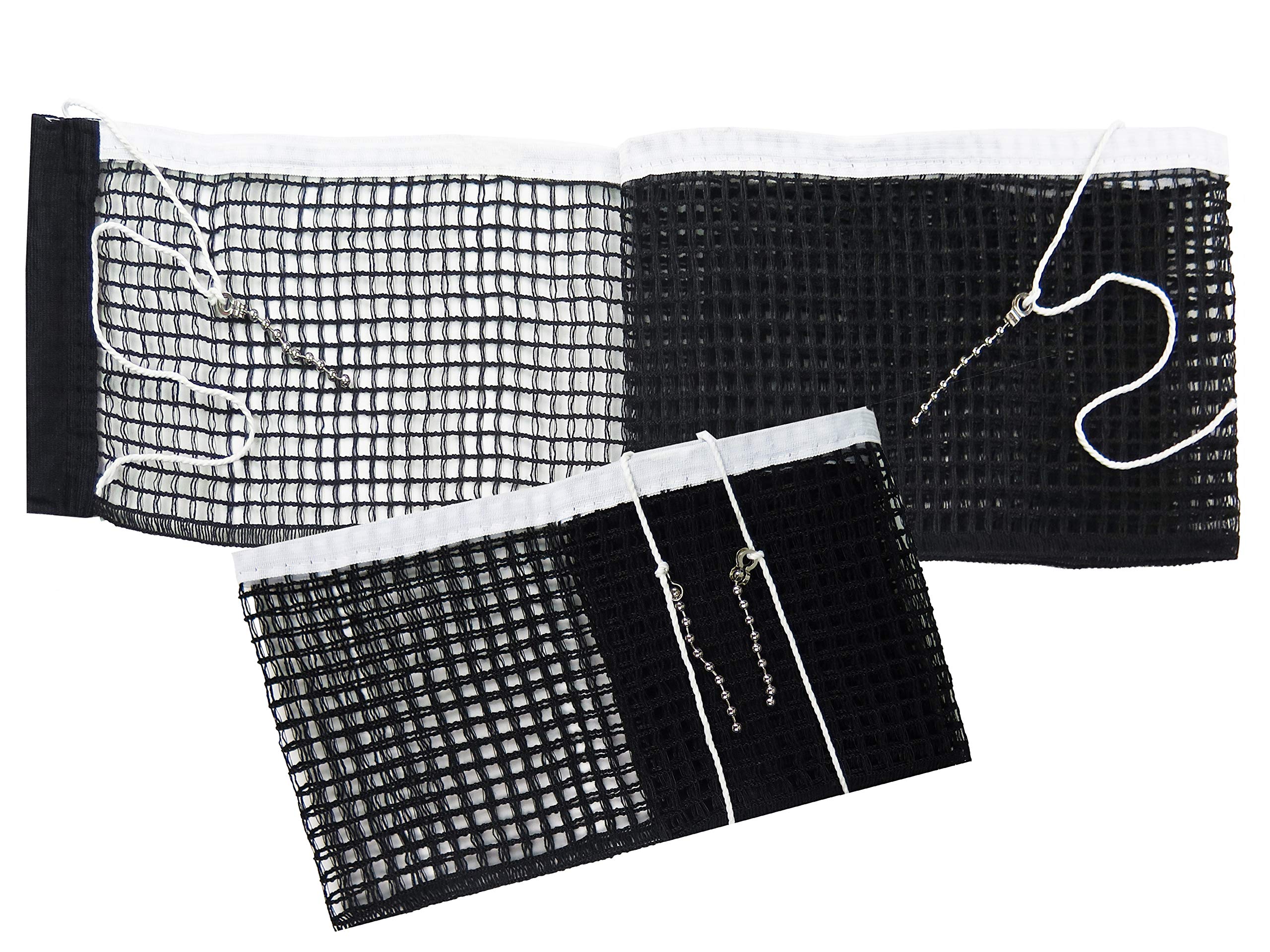 Comesee Ping Pong Nets Replacement, With Chain Tension Table Tennis Nets For Any Table 60 To 72 Inch, 2 Pack Black