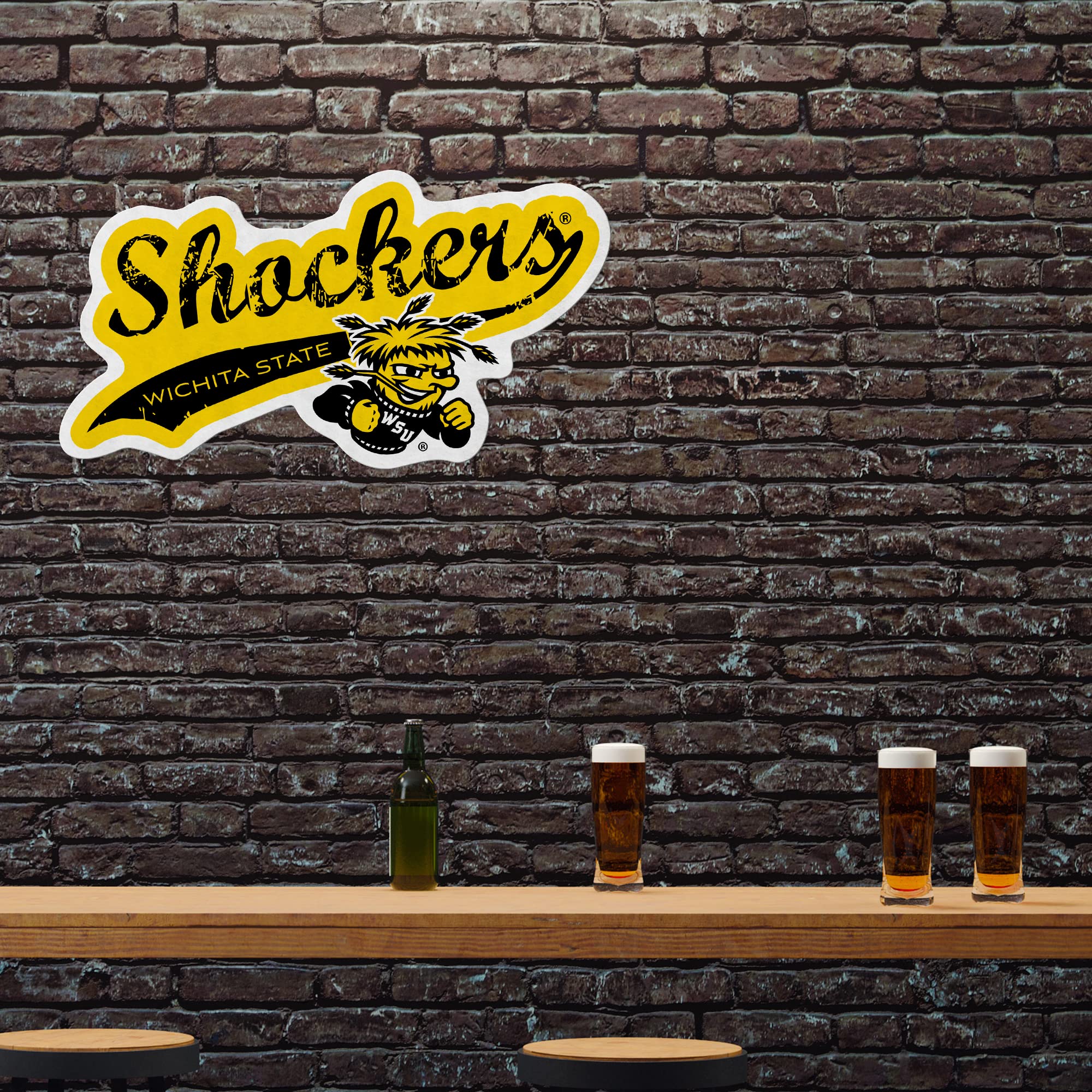 Rico Industries Ncaa Wichita State Shockers Distressed Shape Cut Pennant - Home And Living Room D  Cor - Soft Felt Ez To Hang