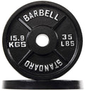 Fitvids Olympic 2-Inch Cast Iron Plate Weight Plate For Strength Training And Weightlifting, Vintage Style, 35Lb Pair