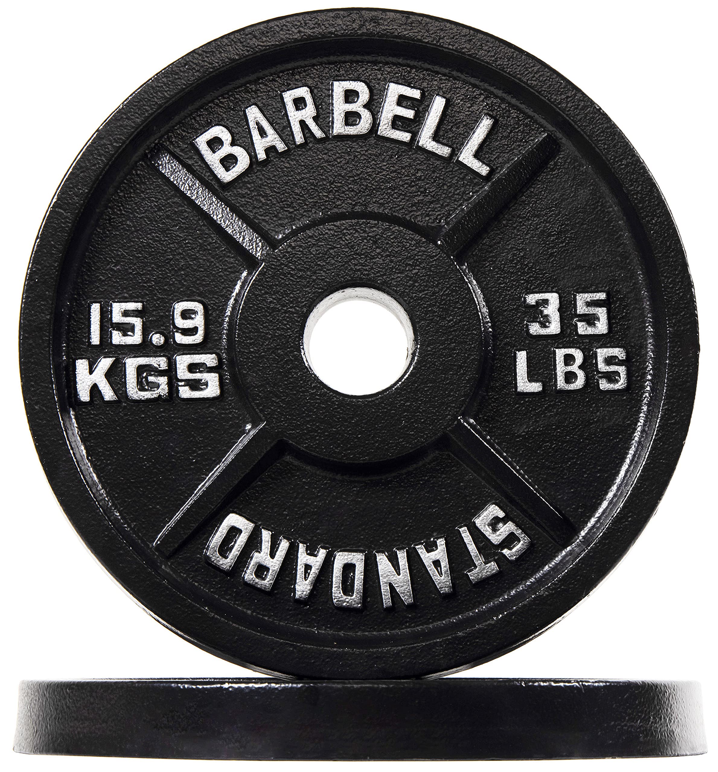 Fitvids Olympic 2-Inch Cast Iron Plate Weight Plate For Strength Training And Weightlifting, Vintage Style, 35Lb Pair