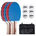 Franklin Sports 4 Player Table Tennis Paddle And Ball Set, Blue/Red