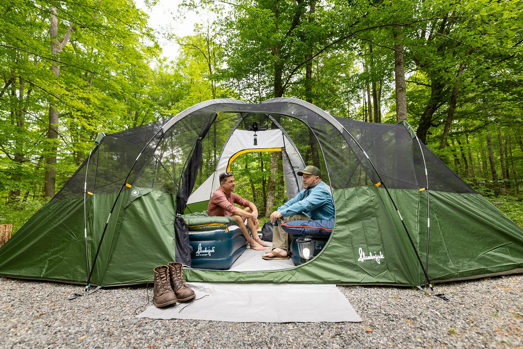 Slumberjack Aspen Grove 8 Person Hybrid Dome Family Camping Tent With 2 Rooms, Room Divider, Separate Entries, Full Fly, And Ves
