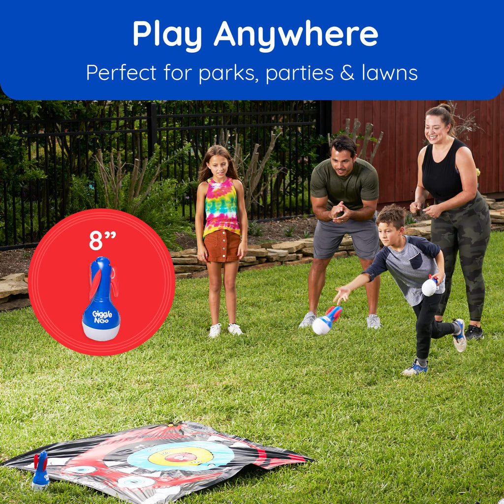 Giggle N Go Outdoor Games For Kids, Adults & Family - The Original Flarts Floor And Yard Darts Game With Inflatable Pins, Lawn P