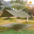 Free Soldier Waterproof Portable Tarp Multifunctional Outdoor Camping Traveling Awning Backpacking Tarp Shelter Rain Tarp (Camo)