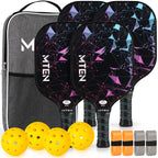 Pickleball Paddles, Usapa Approved Fiberglass Surface Pickleball Set With 4 Pickleball Rackets,4 Pickleball Balls,1 Portable Car