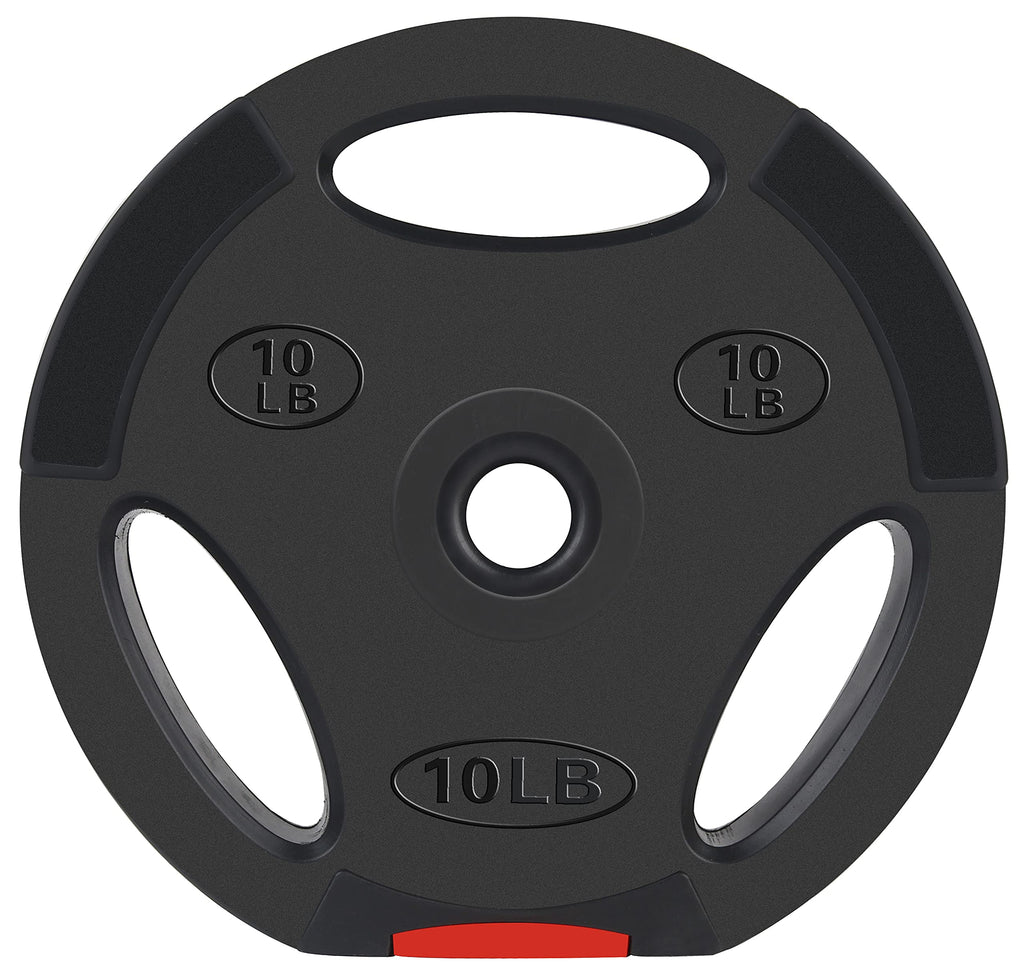 Signature Fitness Vinyl Standard 1-Inch Plate Weight Plate For Strength Training And Weightlifting, 10-Pound, Pair