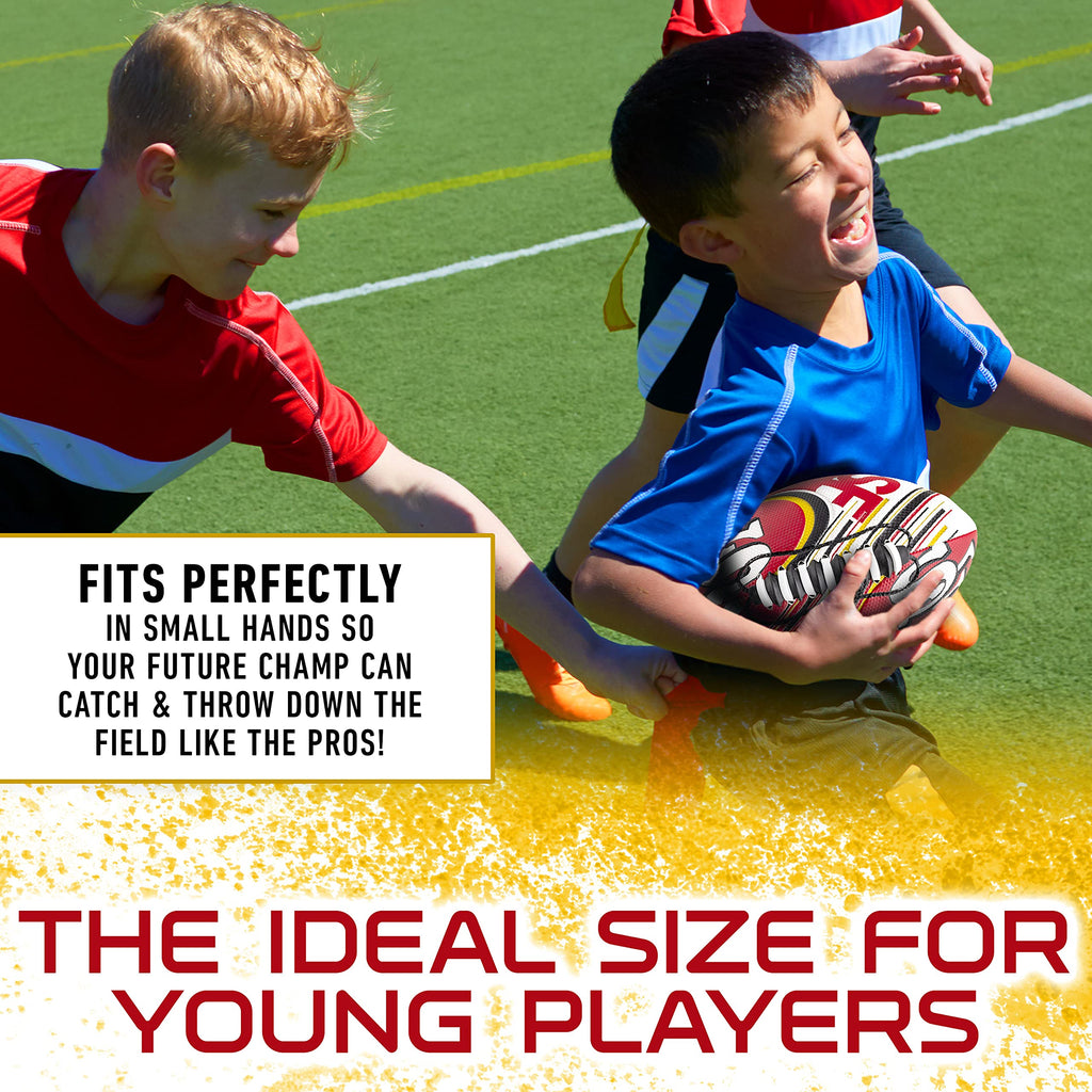 Franklin Sports Nfl San Francisco 49Ers Football - Youth Mini Football - 8.5'' Junior Size Ball - Spacelace Easy Grip Texture- P