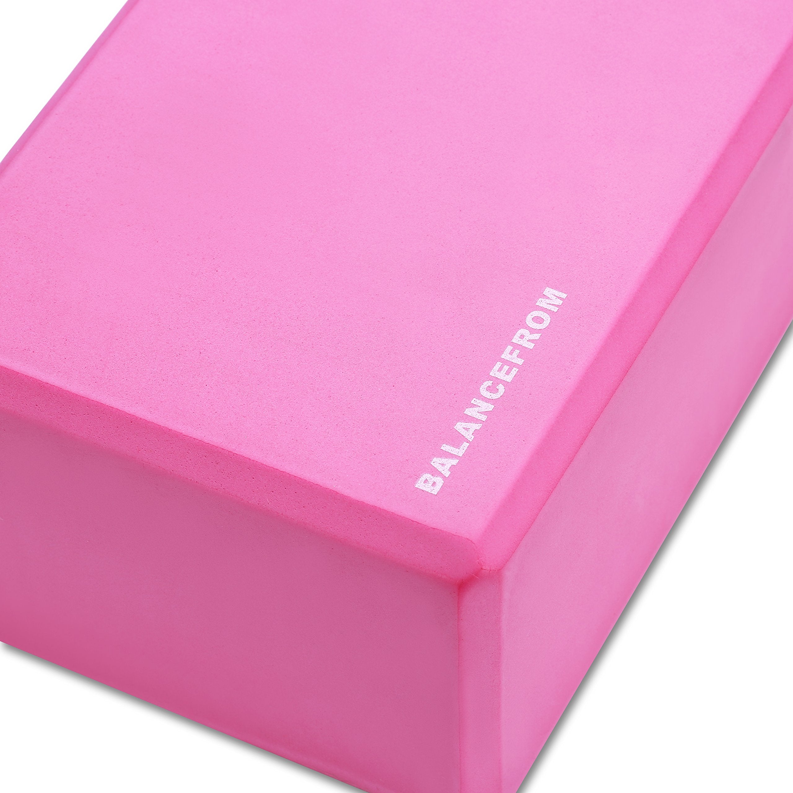 Fitvids Set of 2 High Density Yoga Blocks, 9x6x4 Each, Pair (Pink)