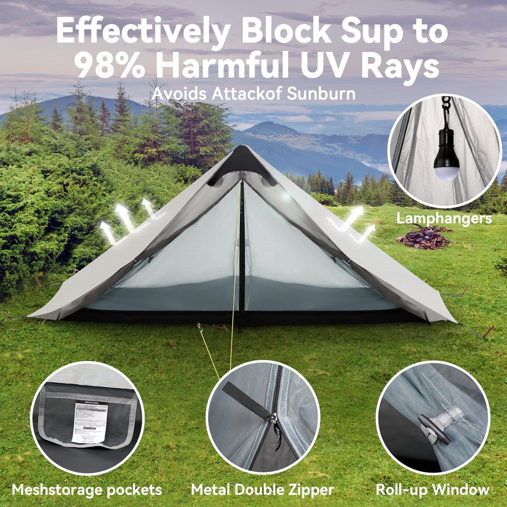Ultralight Tent 3-Season Backpacking Tent 2 Person Camping Tent, Outdoor Lightweight Lanshan Camping Tent Shelter For Camping, T