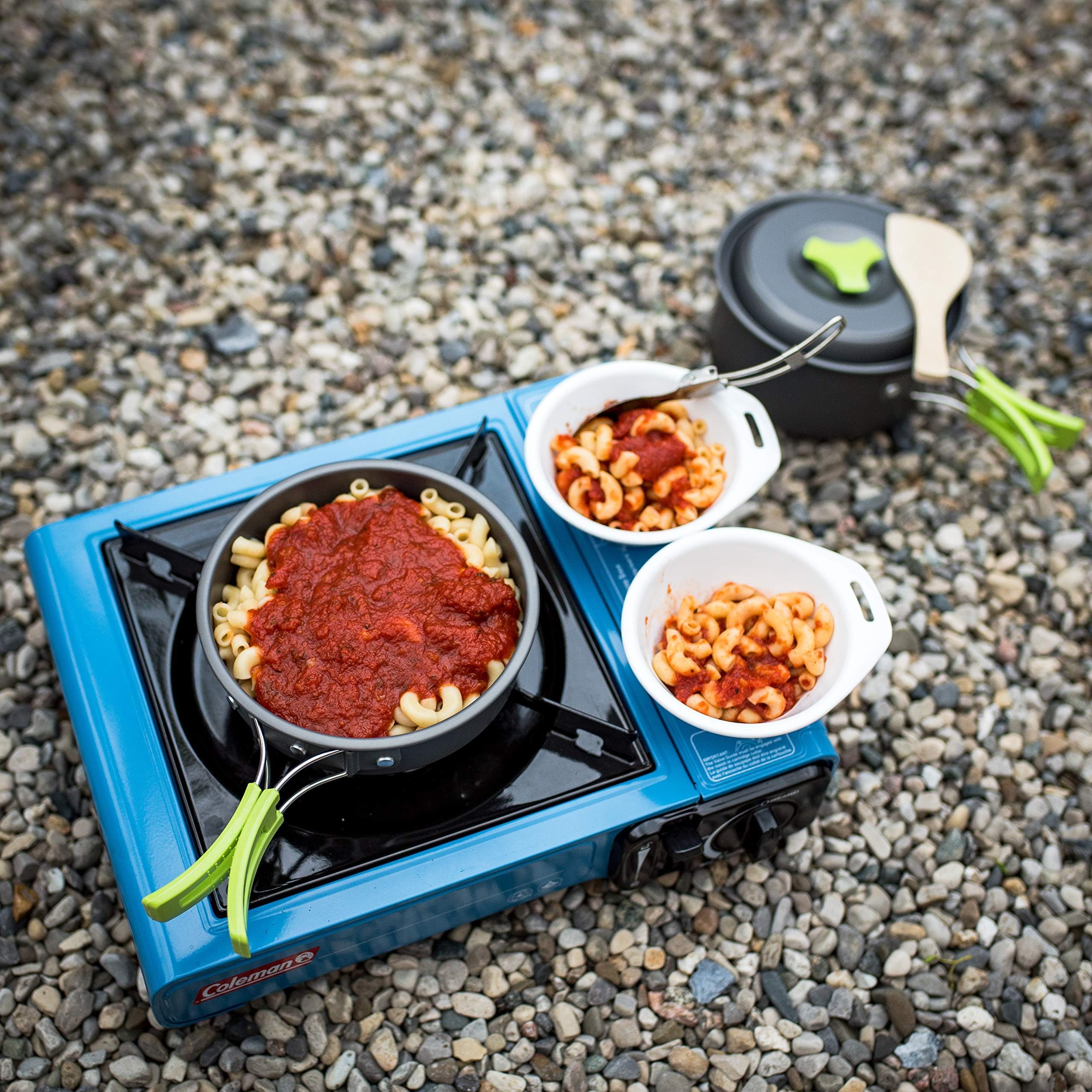 Mallome Camping Cookware 18Pc Mess Kit W/Backpacking Stove - Camping Cooking Set For Backpacking Gear - Camping Pots And Pans Se